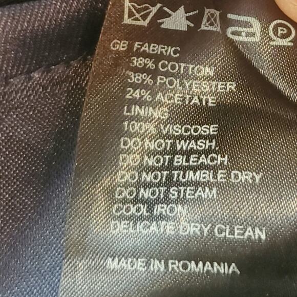 Reiss Blue Navy Dress with Metallic Detailing White Dots Sz 6 - Picture 14 of 14